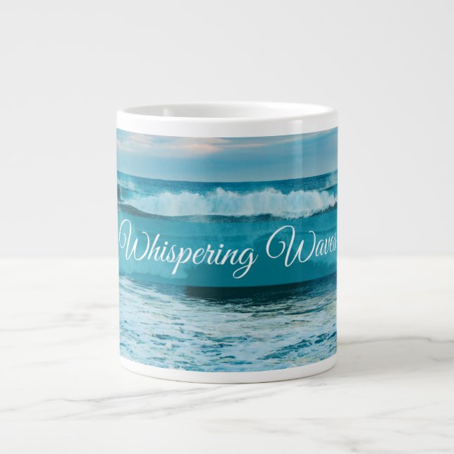 Whispering Waves: Ocean-Inspired ASMR  Large Coffee Mug (Front)