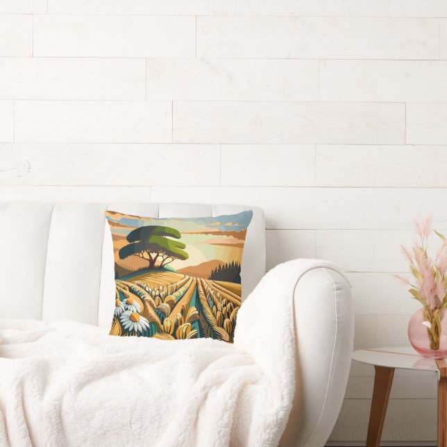 Whispering Wheat Throw Pillow (Couch)