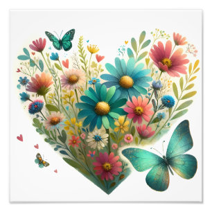 Whispering Wildflower Butterflies Botanical Photo Print