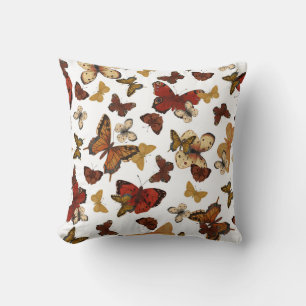 Whispering Wings – Butterflies on White Throw Pillow
