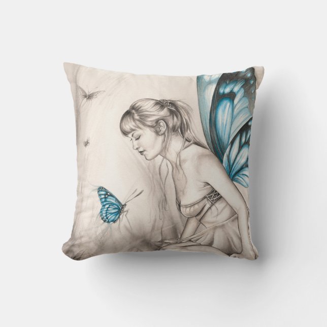 Whispering Wings Throw Pillow (Front)