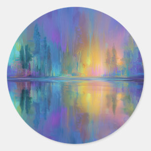 Whispering Woods in Pastel Colors Classic Round Sticker