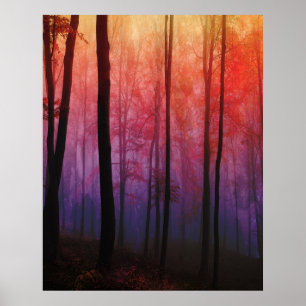 Whispering Woods, Trees Forest Landscape Art Poster