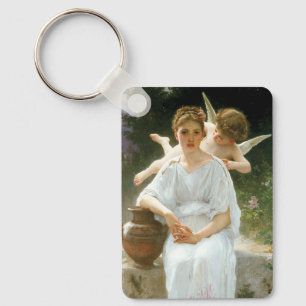 Whisperings of Love, First Reverie by Bouguereau Keychain