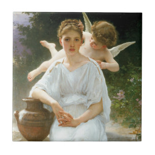 Whisperings of Love, First Reverie by Bouguereau Tile