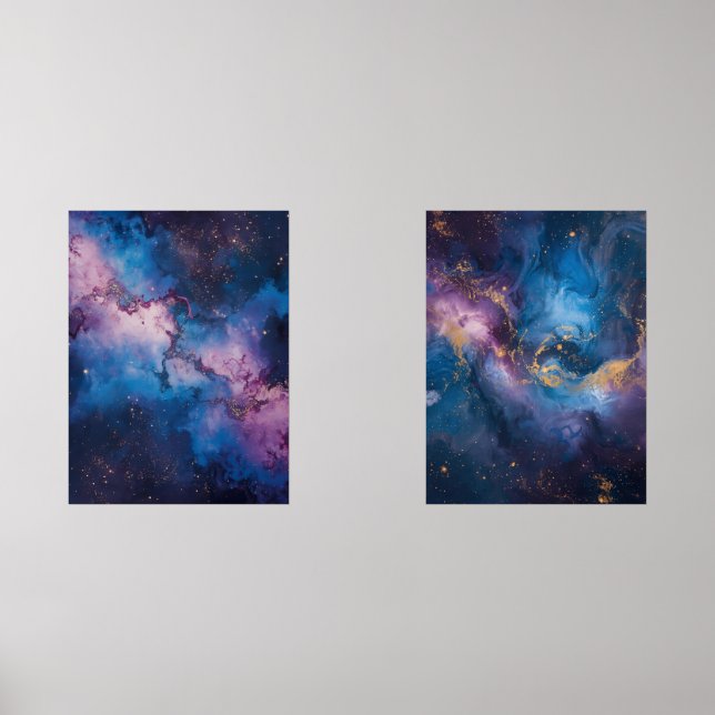Whispers galactiques - Toile spatiale Abstraite (Recto)