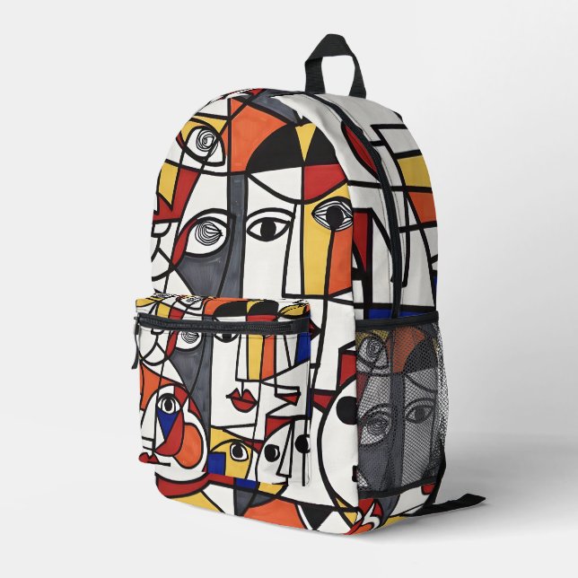 Whispers in a Line Printed Backpack (Back Corner Right)