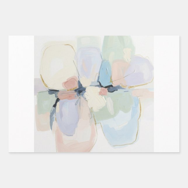 Whispers in Bloom-Abstract Floral Dream Wrapping Paper Sheet (Front)