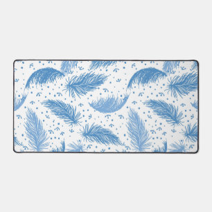 Whispers in Blue: Featherlight Pattern Desk Mat