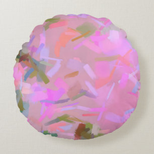 Whispers In Pink Round Pillow