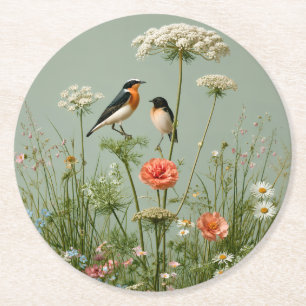 # Whispers in the Meadow Sage Green Paper Coaster