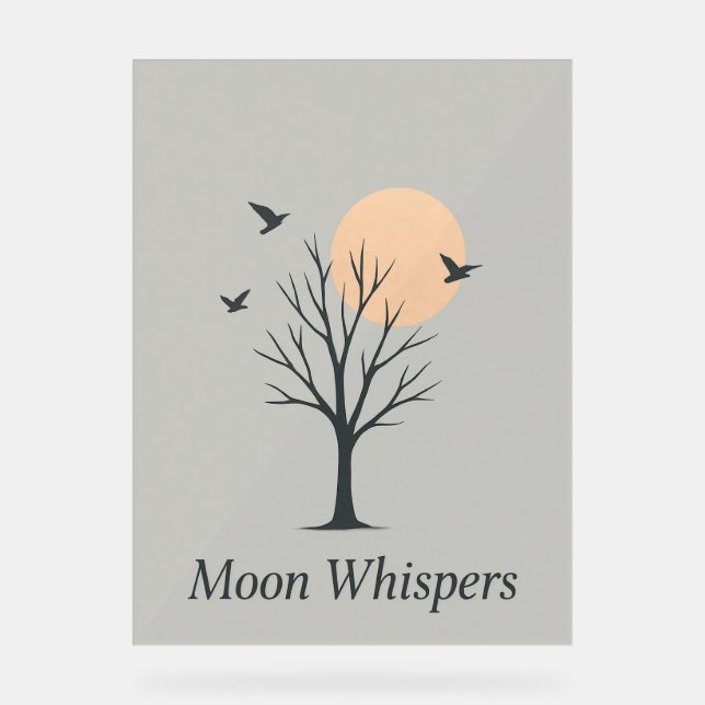 Whispers Lune - Poster Serene Night Birds (Recto)