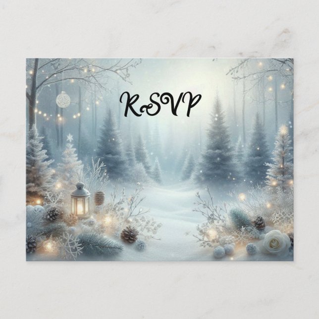 Whispers of a Winter Solstice Invitation Postcard (Front)