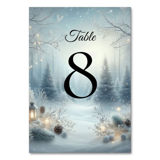 Whispers of a Winter Solstice Table Number (Front)