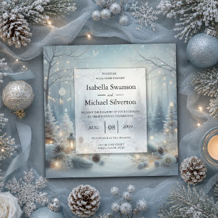 Whispers of a Winter Solstice Wedding Invitation