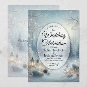Whispers of a Winter Solstice Wedding Invitation