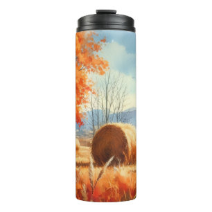 Whispers of Autumn: A Watercolor Serenade Thermal Tumbler