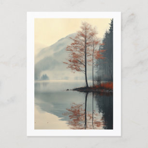 Whispers of Autumn Reflection Postcard
