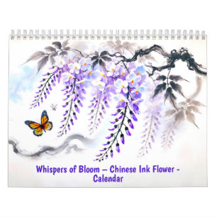 Whispers of Bloom Chinese Ink Flower Calendar 2026