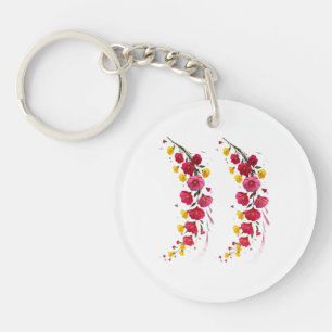 Whispers of Bloom Midnight Garden Petals in the Da Keychain