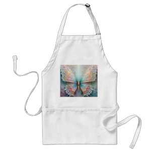 Whispers of Color: Pastel Fractal Butterfly Dream Standard Apron