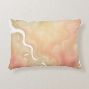Whispers of Dawn Abstract Flow in Peach and Gold Accent Pillow
