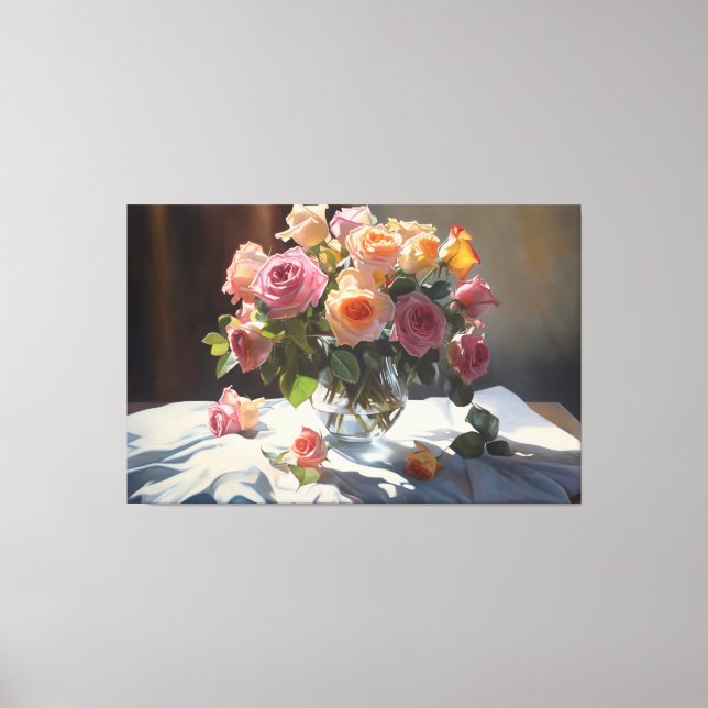 Whispers of Elegance: A Floral Ode Canvas Print (Front)