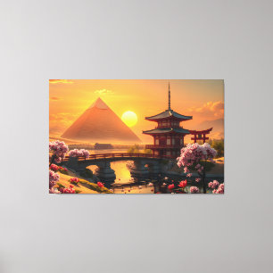 Whispers of Eternity: Sakura Bridge Canvas Print