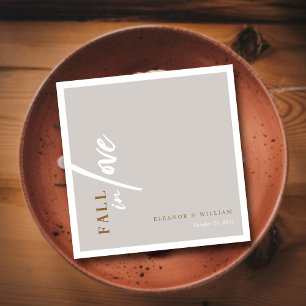 Whispers of Fall: Modern Script Typography Wedding Napkin