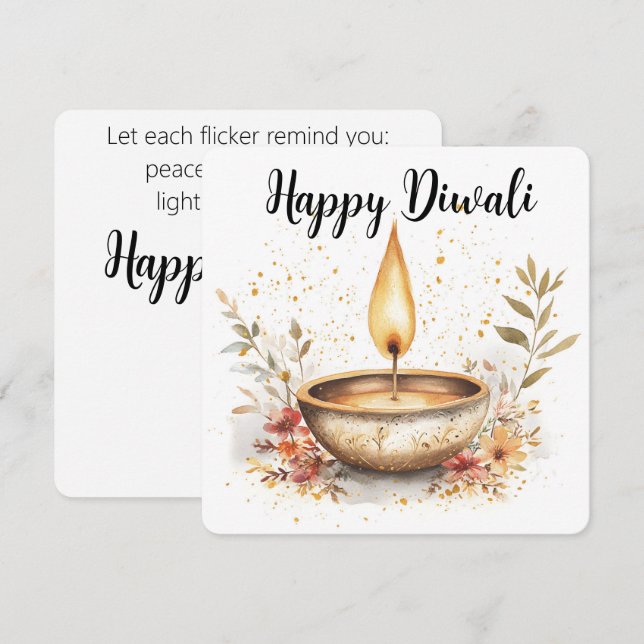 Whispers of Flame, Diwali Holiday Card (Front/Back)