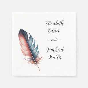 Whispers of Grace Feathered Elegance Minimalism Napkin