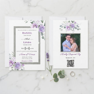 Whispers of Lavender: Elegance in Bloom Photo Invitation