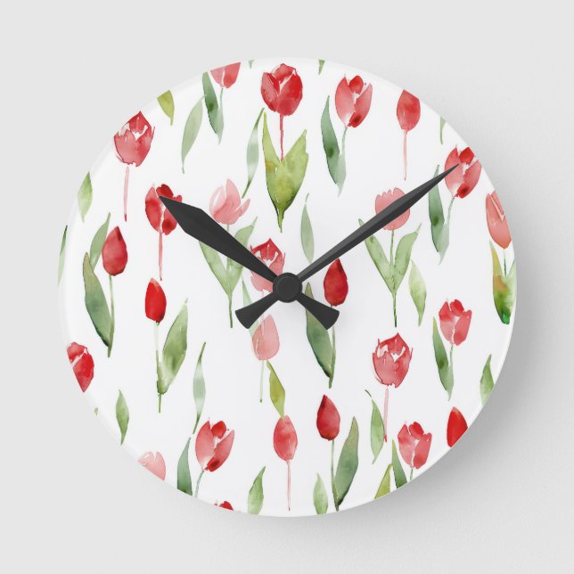 "Whispers of Lilac Wall Clock" Round Clock (Front)