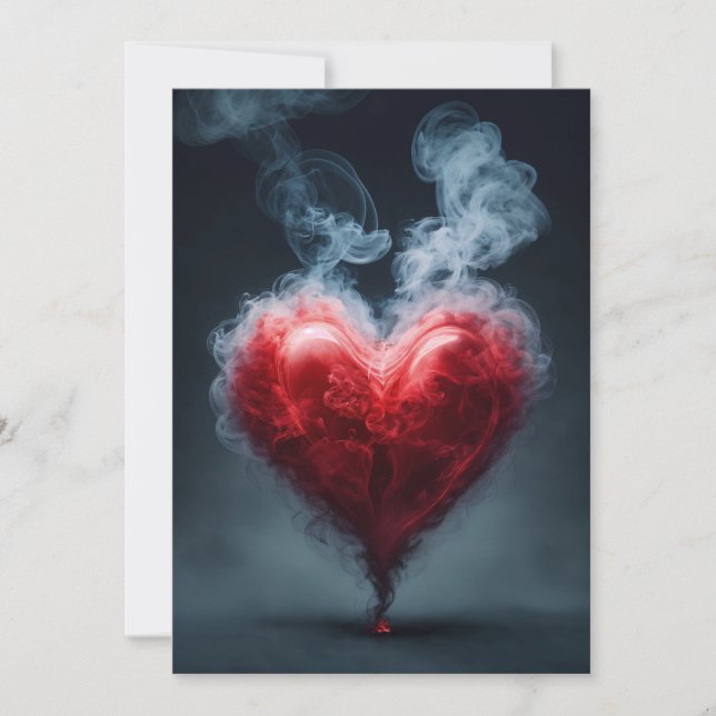 "Whispers of Love: Heart Made of Smoke" Holiday Card (Front)