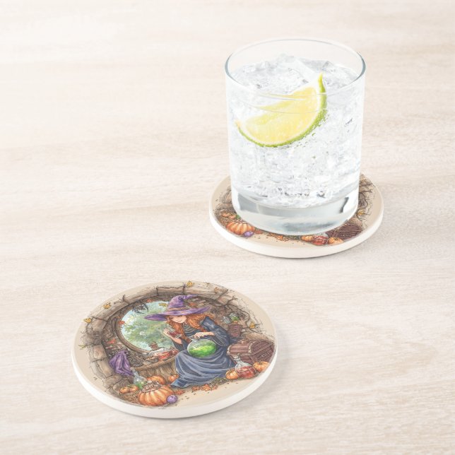 Whispers of Magic, Beautiful Witch and Her Potion Coaster (Side)
