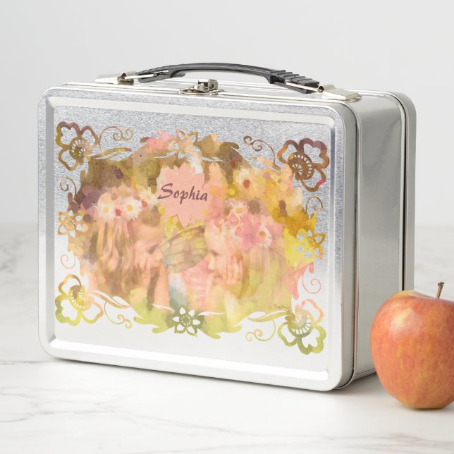 Whispers of Magic: Two Fairy Friends in a Garden Metal Lunch Box (In Situ)