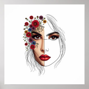 Whispers of Nature – Feminine Beauty in Bloom Poster