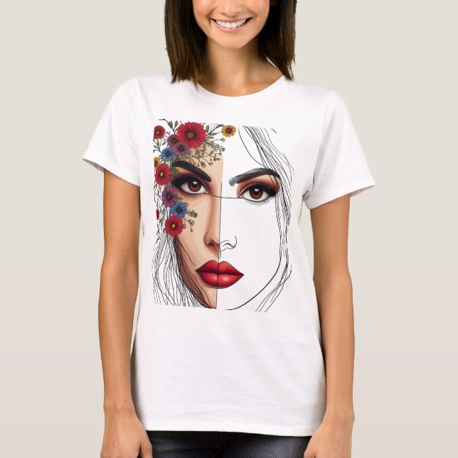 Whispers of Nature – Feminine Beauty in Bloom T-Shirt (Front)