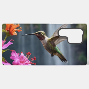 "Whispers of Nature: Hummingbird, Waterfall,  Samsung Galaxy Case