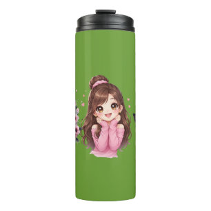 Whispers of Paris Petals Over the Eiffel A Butterf Thermal Tumbler