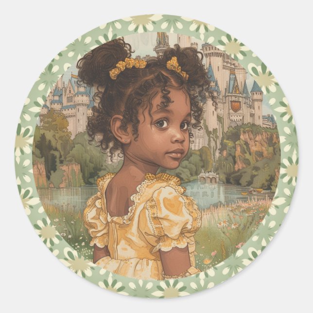 Whispers of Royalty: Black Princess Chronicles Classic Round Sticker (Front)