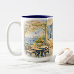 Whispers of Sage  Vintage Sealife   Two-Tone Coffee Mug