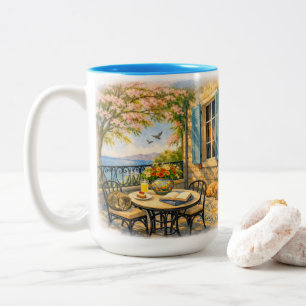 Whispers of Sage  Vintage Sealife   Two-Tone Coffee Mug