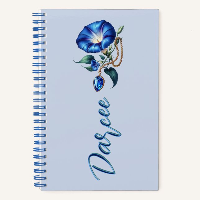 Whispers of Sapphire Dawn Keepsake  Notebook (Front)