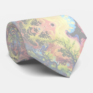 Whispers of Silk Dreamy Organic Shapes in Green Tie