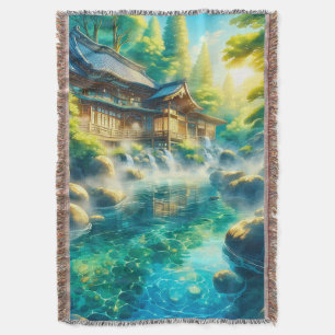 Whispers of the Cedar Stream Throw Blanket