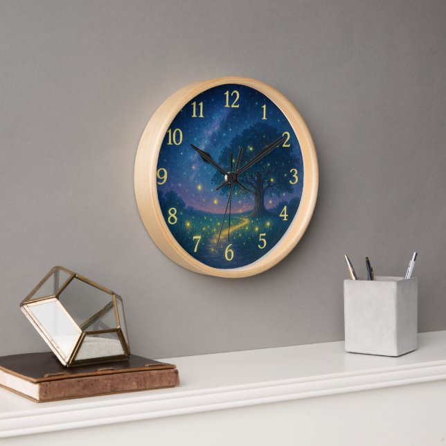Whispers of the Firefly Forest Clock (Office)
