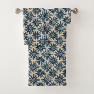 Whispers of the Folding Moon Shibori Japanese Bath Towel Set