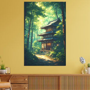 Whispers of the Forest: A Hidden Japanese Retreat Canvas Print