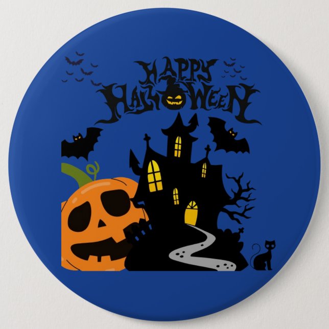 Whispers of the Graveyard deep blue 6 Inch Round Button (Front)